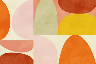 Warme pastelkleuren en geometrische patronen