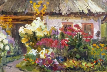 Kleurrijke cottage-tuin