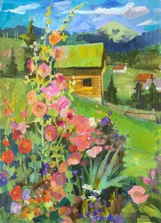 Kleurrijke tuinhuisje