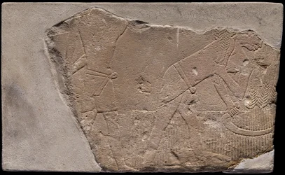 Muurfragment van een graf met een oogsttafereel