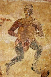 Muzikanten en acrobaten (detail)
