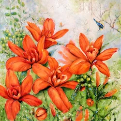 Levendige oranje bloemen