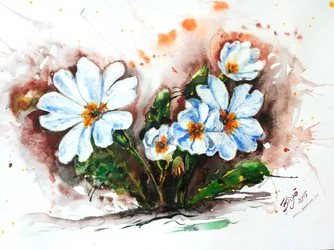 Levendige bloemen in aquarel