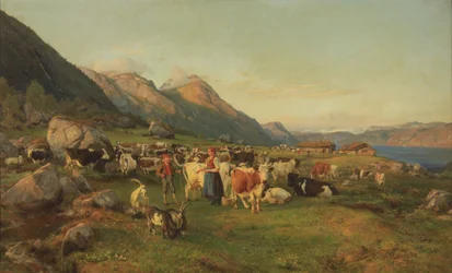 Beeld van hoge bergen