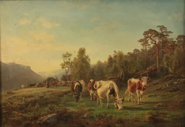 Landschap met koeien
