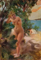 Na het bad, 1895