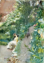 In de tuin van het Alhambra