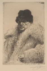 Zelfportret in een bontjas