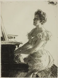 Aan de piano
