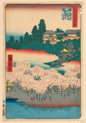 Bloemenpaviljoen, Dango-heuvel, Sendagi (Sendagi, Dango-zaka Hana-yashiki) uit de serie Honderd Beroemde Zichten op Edo