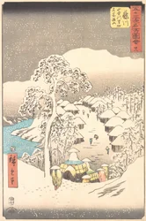 Fujikawa, een dorp in de bergen voorheen Miyajiyama genoemd, 1855
