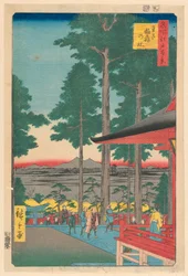 Inari-schrijn in Oji (Oji Inari no yashiro) uit de serie Honderd beroemde uitzichten van Edo