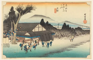 Ishibe (Megawa Sato), in De Drieënvijftig Stations van de Tokaido-weg (Tokaido Gojusan Tsugi-no Uchi)
