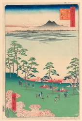 Noordwaarts Uitzicht vanaf Askua Hill (Askua-yama Kita no Chobo) Uit de Serie Honderd Beroemde Zichten van Edo