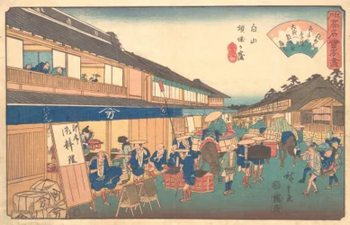 Theehuis in het Hakusen-district, ca. 1835-42