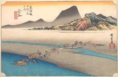De verre oever van de Oi-rivier bij Kanaya, 1834