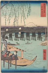 Toto, Ryogoku, uit de serie Zesendertig gezichten op de berg Fuji, 4e maand, Jaar van het Paard 1858