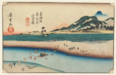 Houtsnede uit Tokaido Gojusan Tsugi-na Uchi (Drieënvijftig stations op de Tokaido)