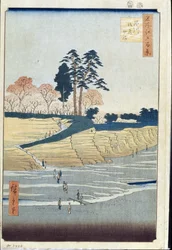 Honderd beroemde uitzichten van Edo: Palace Hill in Shinagawa