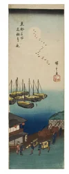 Maanverlichte avond bij Takanawa uit de serie Famous Views of the Eastern Capital, ca. 1837-1838 (houtsnede op papier)
