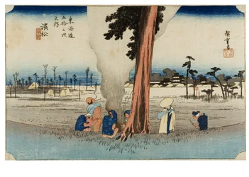 Nr. 30 Hamamatsu - Een verlaten winters tafereel, Edo-periode, ca. 1833-34 (houtsnede op papier)