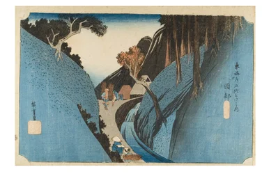 Okabe: Utsu Mountain uit de serie De drieënvijftig staties van de Tokaido, ca. 1831-1834 (houtsnede op papier)