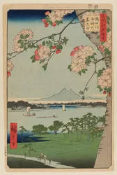 Suijin heiligdom en Massaki aan de Sumida rivier (Sumidagawa Suijin no Mori Massaki)
