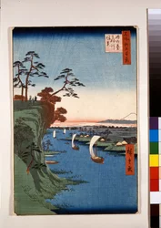 Uitzicht op Konodai en de rivier de Tone