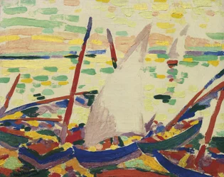 Boten op het strand van Collioure