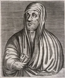 Portret van Abu Ali al-Husain ibn Abdallah ibn Sina genaamd Avicenna (gravure)
