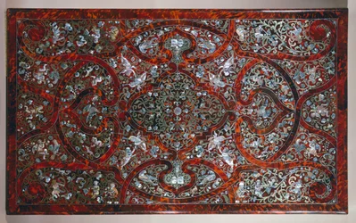 Ingelegd blad in stijl van Andre-Charles Boulle (detail)