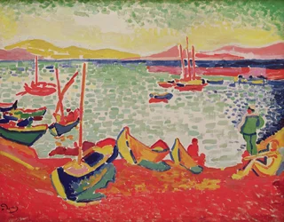 Boten in de haven van Collioure