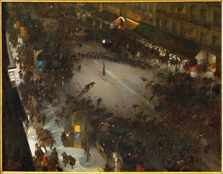 Politieaanklacht (schilderij op canvas)