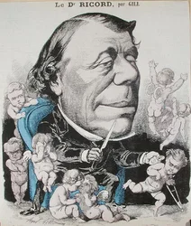 Karikatuur van Dr. Philippe Ricord (1800-89)