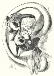 Karikatuur van de Duitse componist Richard Wagner