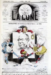 Cartoon door Johann Strauss Jr. (1825-1899) in 