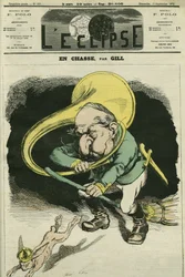 Op jacht, Louis-Napoleon Bonaparte (1808-1873), President van de Republiek in 1848 en Keizer van Frankrijk van 1852 tot 1871. Omslag in 