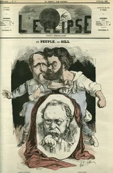 De volkeren, met Clément Duvernois (1836-1879), Pierre-Joseph Proudhon (1809-1865) en Jules Vallès (1832-1885), schrijvers en politici. Omslag in „L