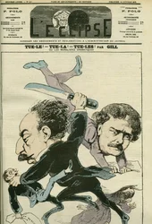 Portret van Alexandre Dumas Jr. (1824-1895), Franse letterkundige en Ernesto Rossi. Omslag in 