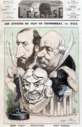 Portret van Emile Augier (1820-1889) en Jules Sandeau (1811-1883), auteurs van het toneelstuk 