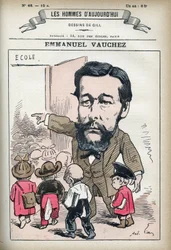 Portret van Emmanuel Vauchez, Franse politicus. Karikatuur van Gill, Parijs