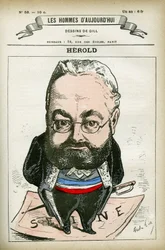 Portret van Ferdinand Herold, Franse politicus. Karikatuur door Gill, Parijs