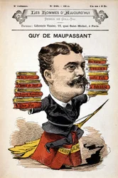 Portret van Guy de Maupassant - door Gill, in «Les Hommes d