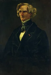 Portret van Hector Berlioz (1803-69) voorheen toegeschreven aan Honore Daumier (1808-79)