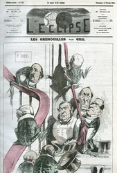 De Kikkers, een cartoon van politici in de regering van president Thiers als kikkers. Omslag in 