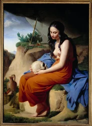 Madeleine. De heilige Maria Magdalena in meditatie. Schilderij van Victor Orsel (1795-1850)
