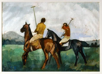 Polospelers (schilderij op doek)
