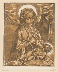 Maria aanbidt het Christuskind