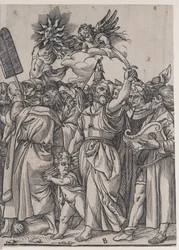 Sectie B: Isaac, Noah en andere figuren, uit De triomf van Christus, 1836