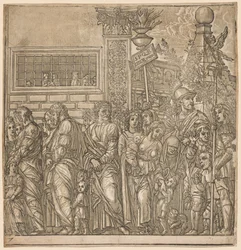 De Triomf van Julius Caesar: Processie van Mannen, Vrouwen en Kinderen, 1593-99